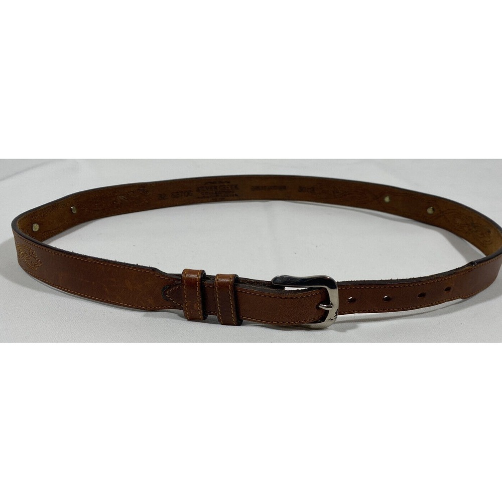 Leegen Western Belt Womens Brown Embroidered Concho Boho Ranchwear Style
